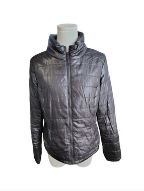Aeropostale Black Lightweight Puffer Jacket W/ Embroidered Brand Logo Size Large